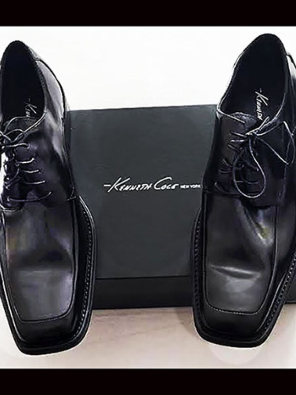 Kenneth Cole Men's Town Hall Oxfords Shoes Black Size 10 Med New in Box